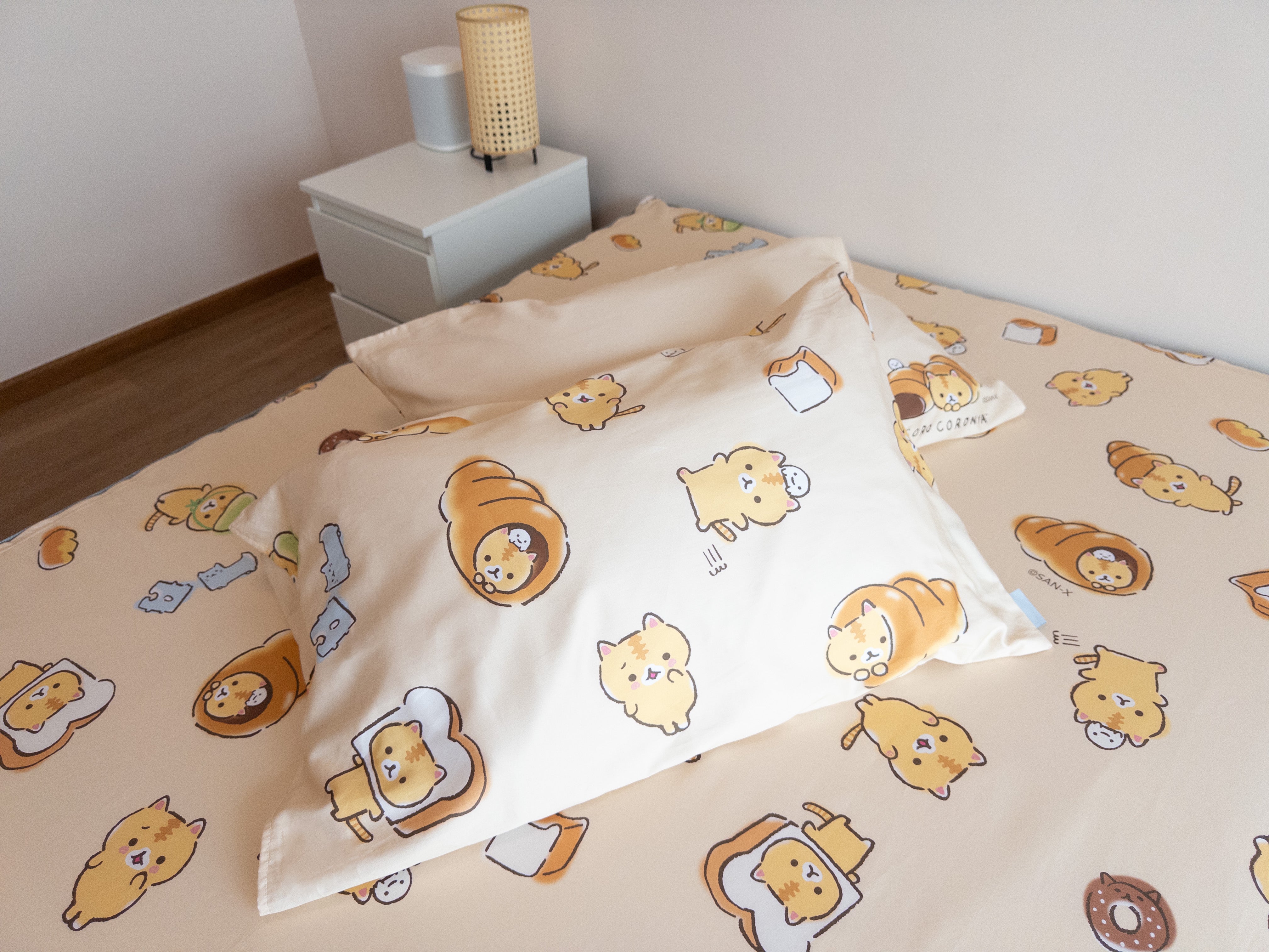 Top Sheet + Pillowcase x 2|Gen. 2 Cotton|Coronya® Cats Bakery
