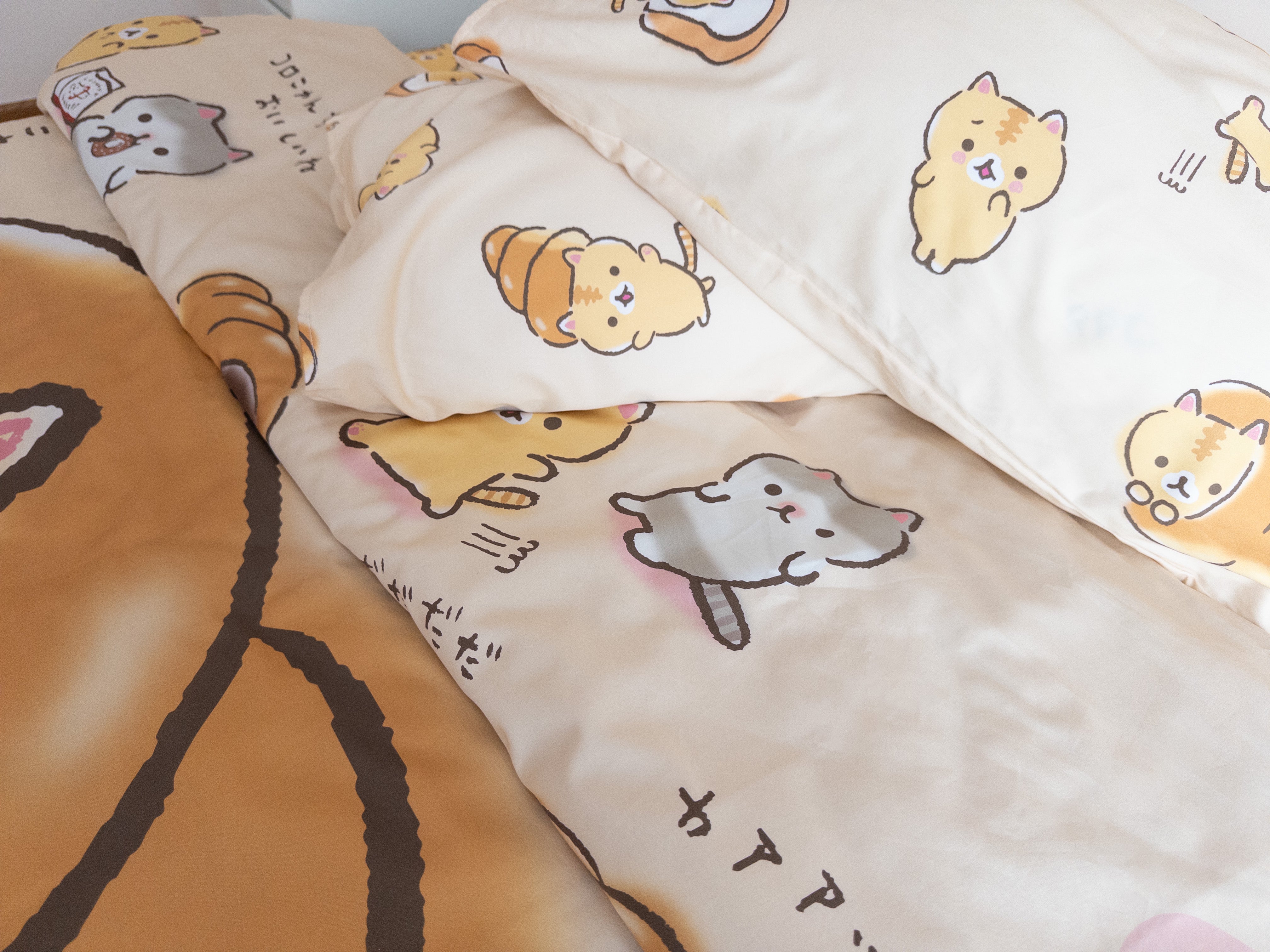 Top Sheet + Pillowcase x 2|Gen. 2 Cotton|Coronya® Cats Bakery