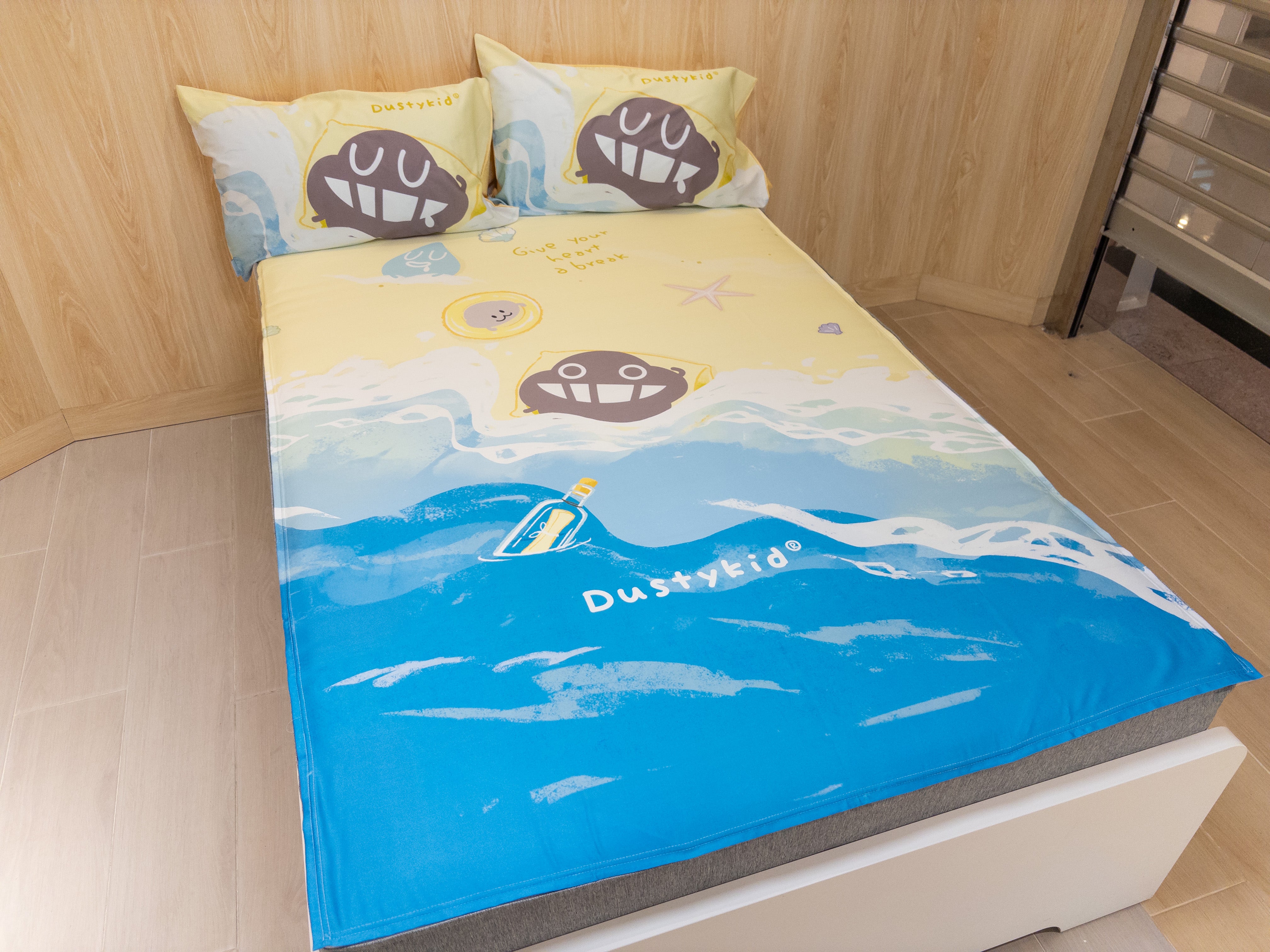 床面連枕頭套兩個|全棉 (Gen. 2)|Dustykid® 海灘週末