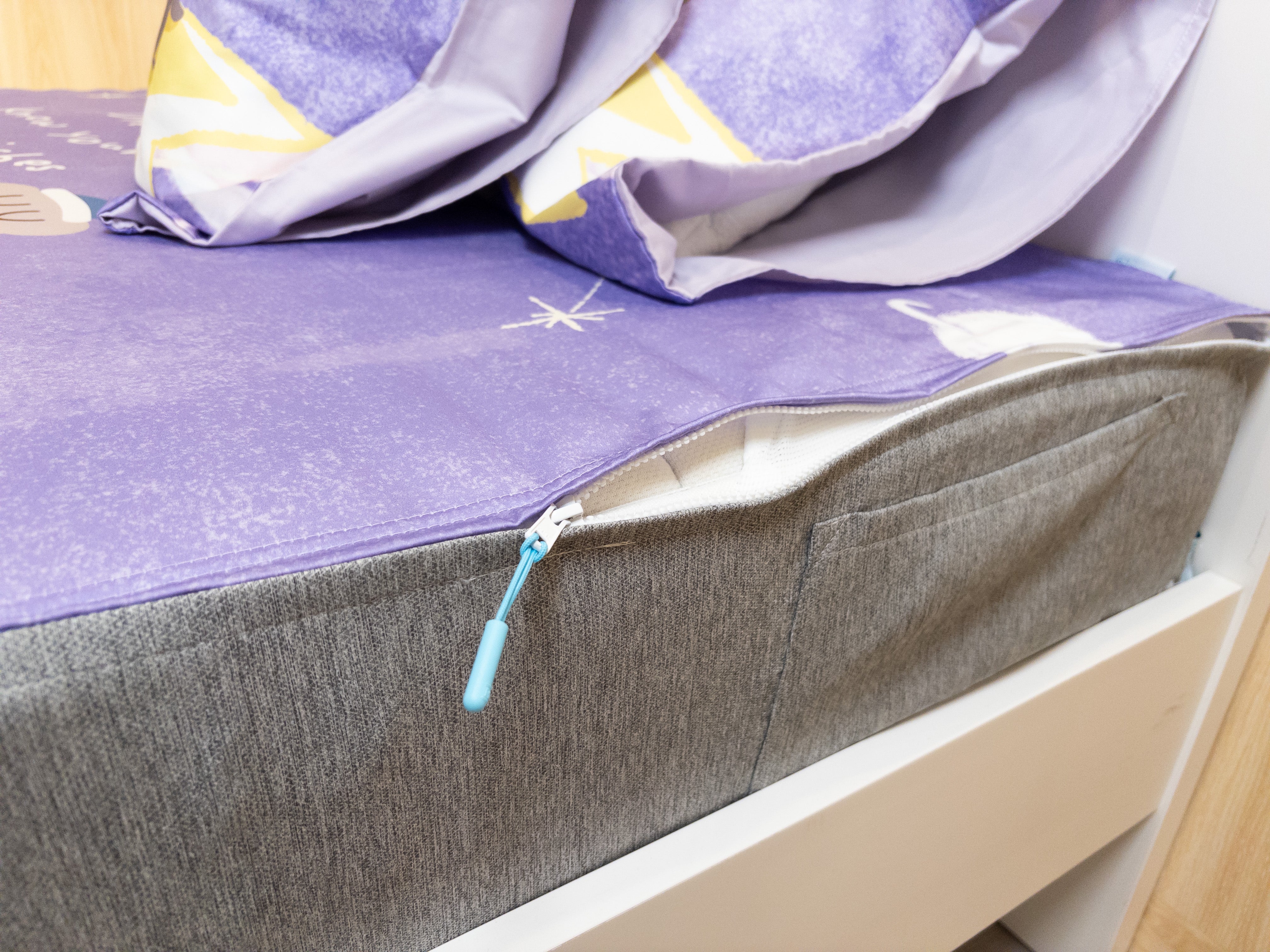 床面連枕頭套兩個|全棉 (Gen. 2)|Dustykid® 紫色星河