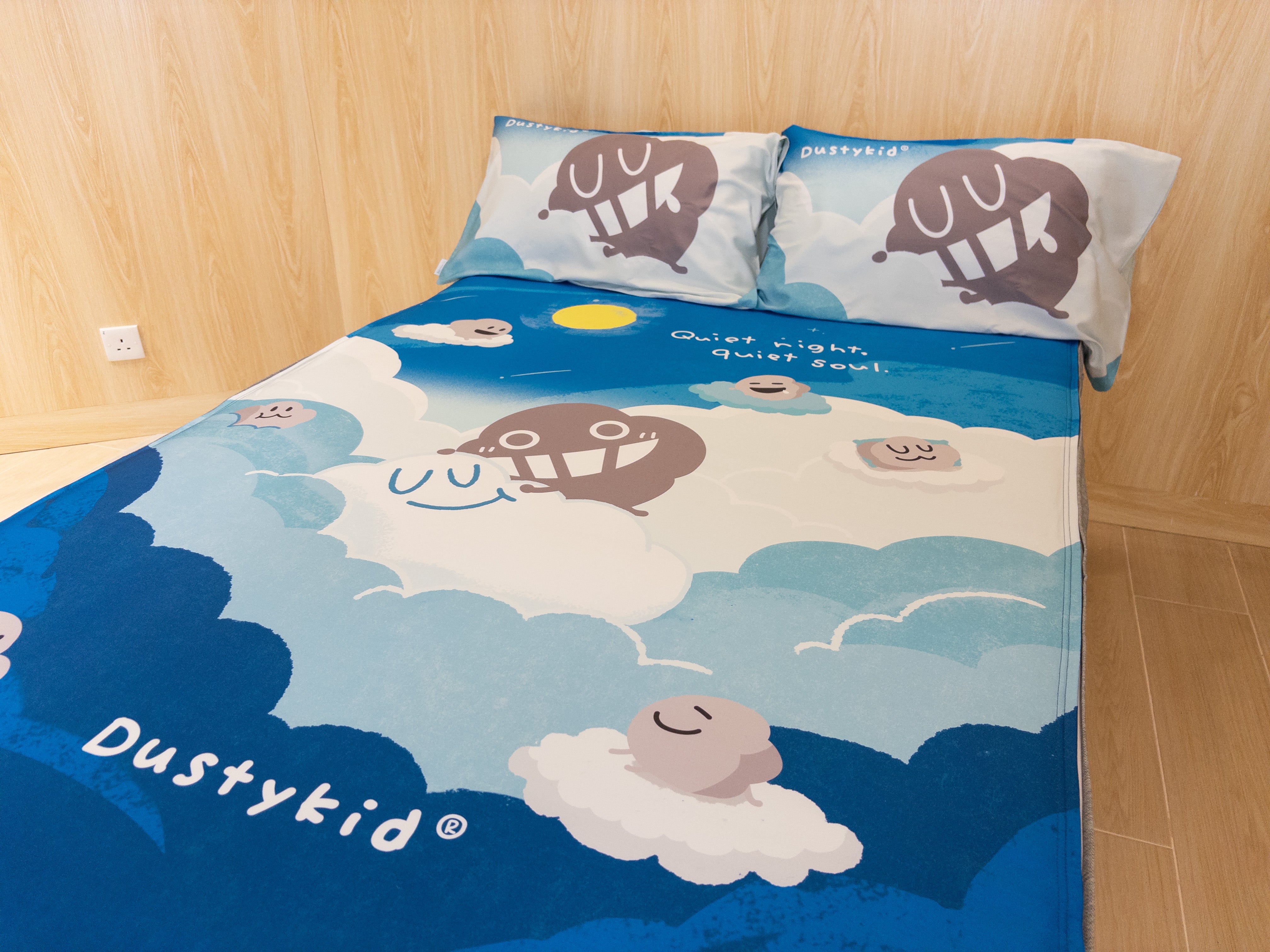 床面連枕頭套兩個｜全棉 (Gen. 2)｜Dustykid® 月雲嬉夢