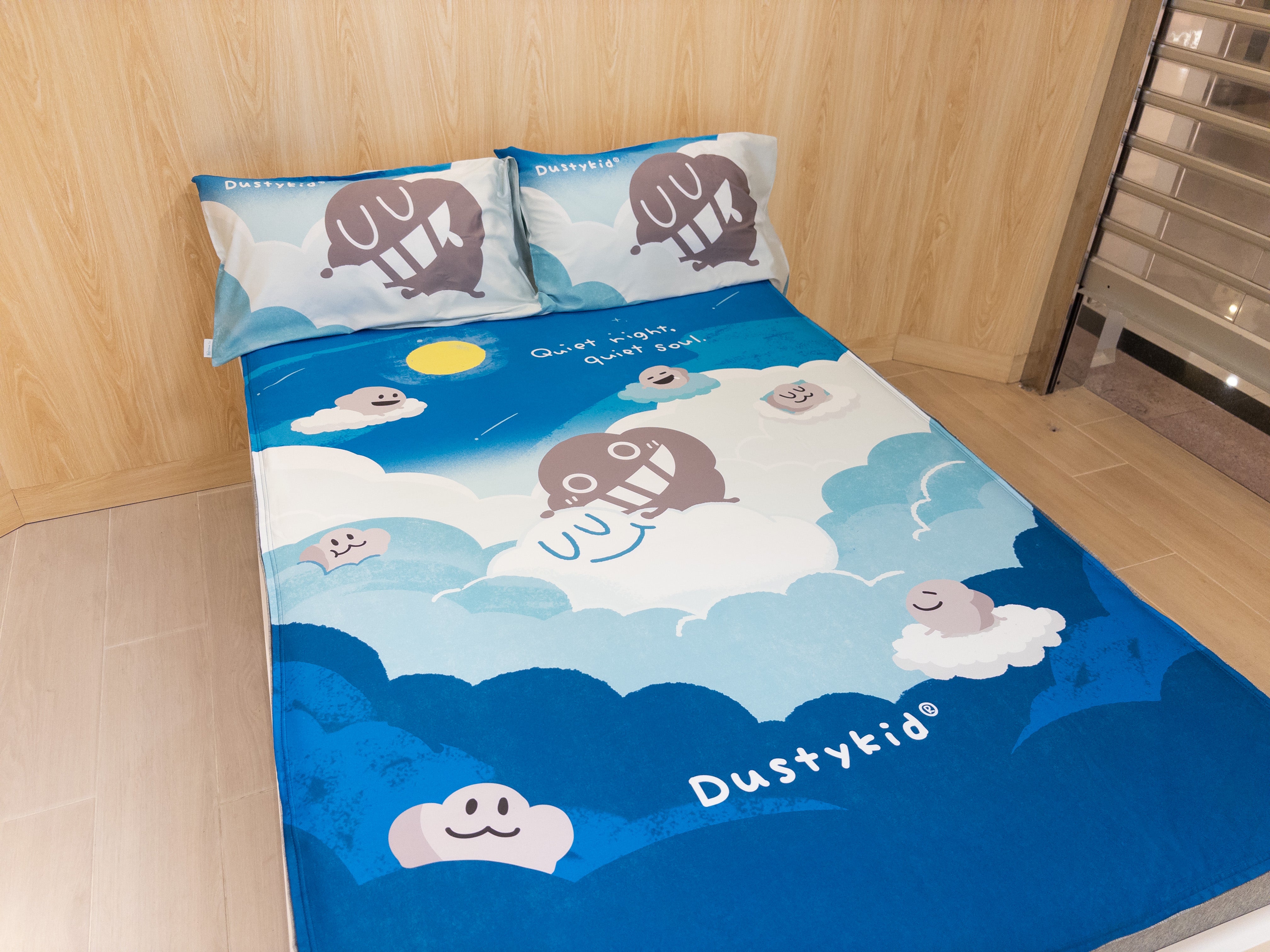 床面連枕頭套兩個｜全棉 (Gen. 2)｜Dustykid® 月雲嬉夢
