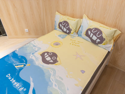 床面連枕頭套兩個｜全棉 (Gen. 2)｜Dustykid® 海灘週末