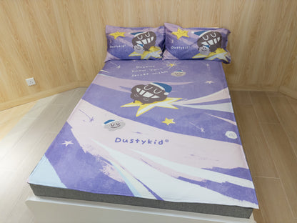 床面連枕頭套兩個｜全棉 (Gen. 2)｜Dustykid® 紫色星河