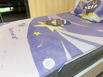 床面連枕頭套兩個｜全棉 (Gen. 2)｜Dustykid® 紫色星河